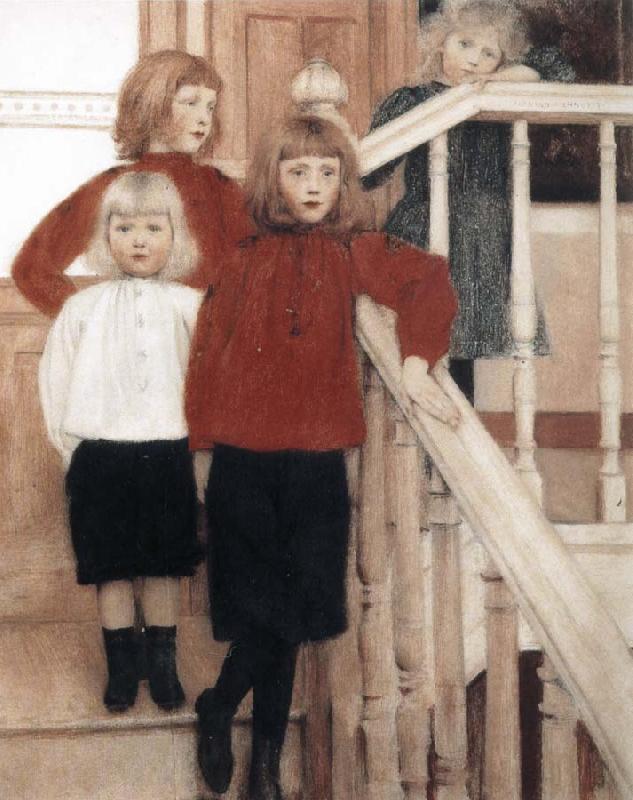 Fernand Khnopff Portrait of the Children of Louis Neve oil painting image